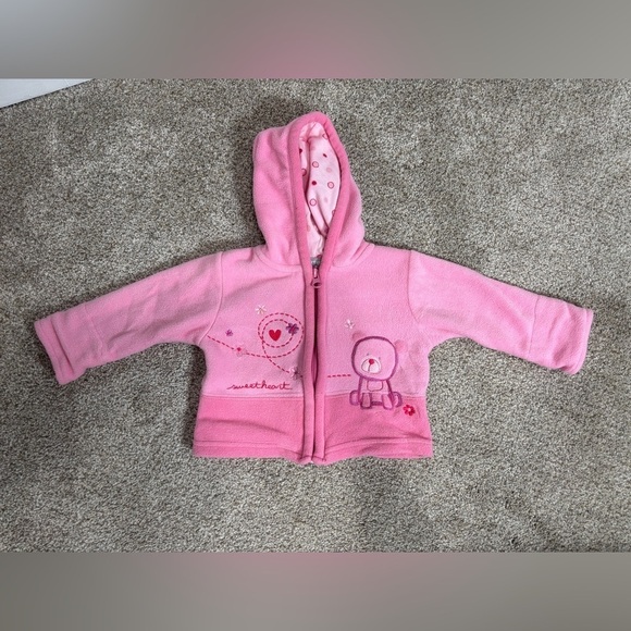 Carter's Other - Vintage Baby Girl Carter’s Fleece Hooded Zip Up Bear 6 months